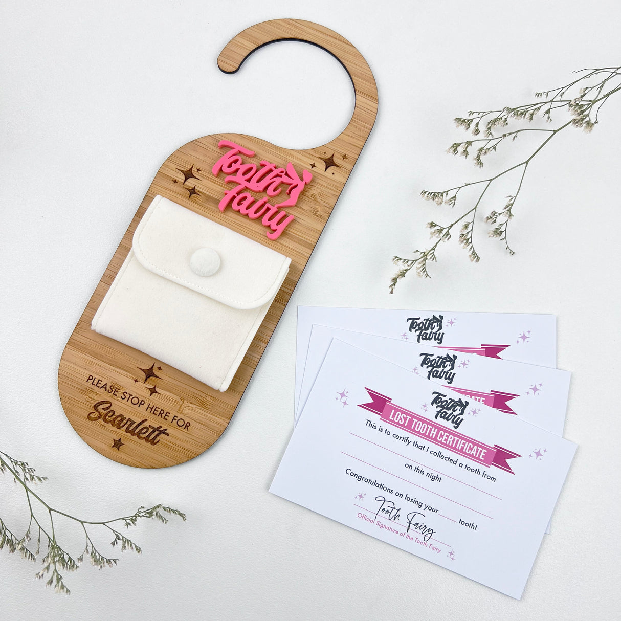 Personalised Tooth Fairy Hanger (6 colour options)