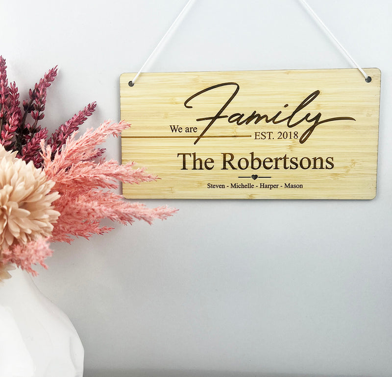 We Are Family Personalised Wall Plaque