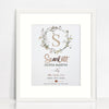 Mirror (Rose Gold) Wildflowers Wreath Birth Print