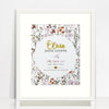 Mirror (Gold) Wildflowers Pattern Birth Print