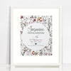 Mirror (Silver) Wildflowers Pattern Birth Print