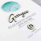 Bamboo Zodiac (2 colour options) 3D Personalised Birth Print