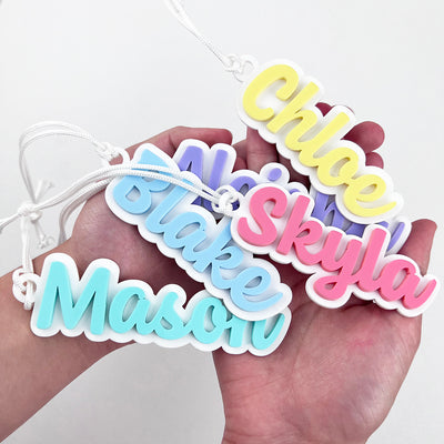 Name 3D Acrylic Personalised Bag Tag