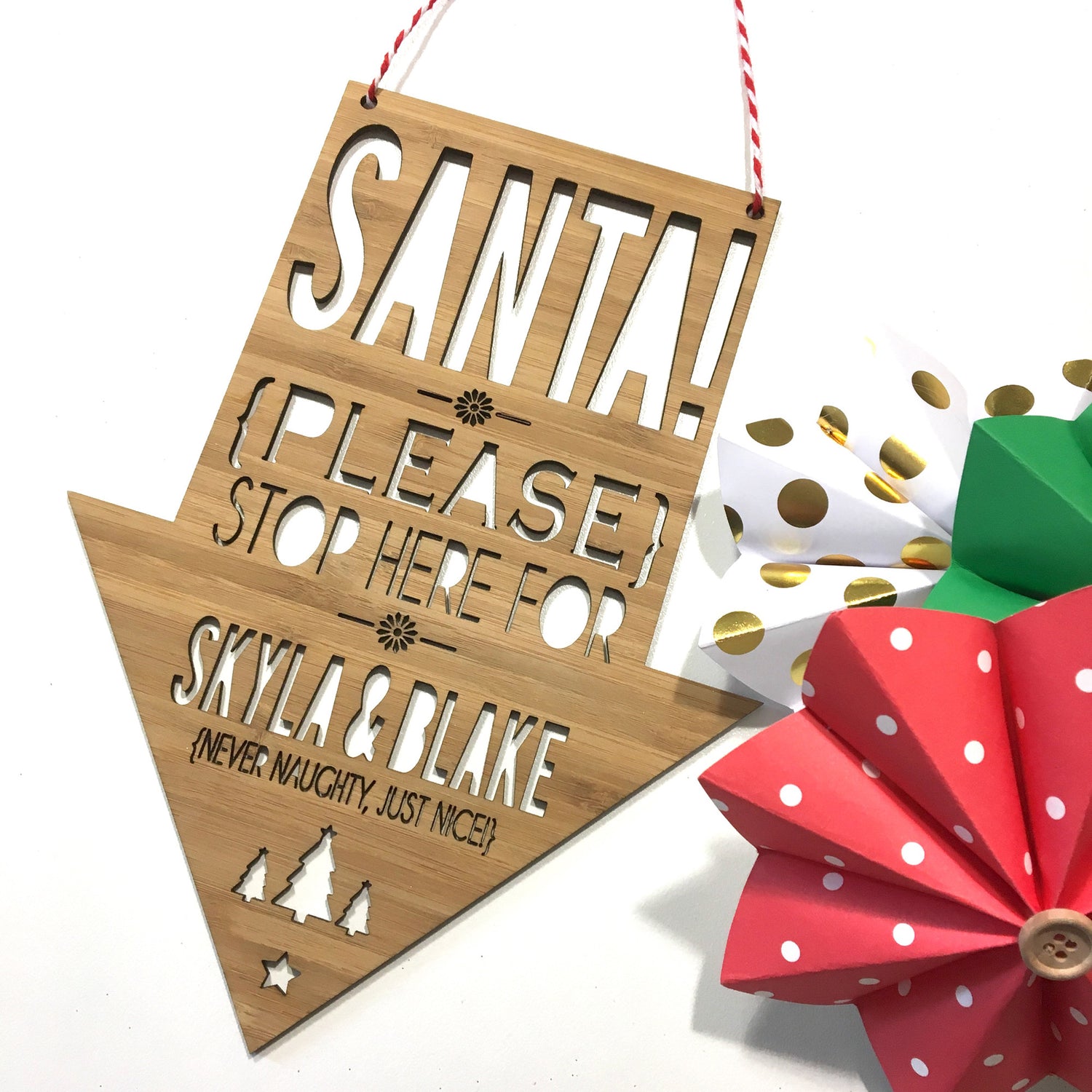 Santa Please Stop Here Wall Hanging (main).jpg