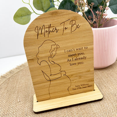 Personalised Mother To Be Bamboo Arch & Stand