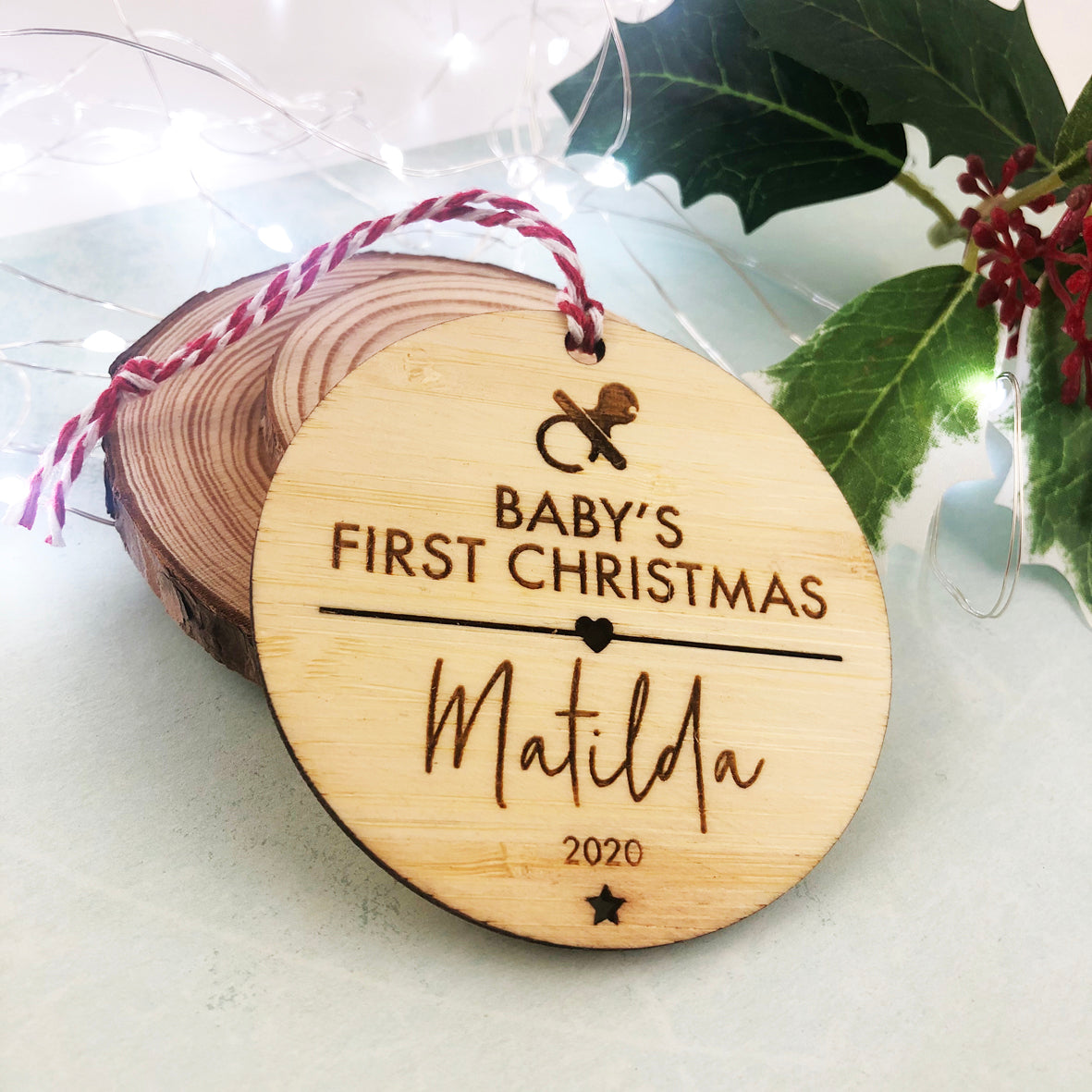 Baby's First Christmas Bamboo Ornament