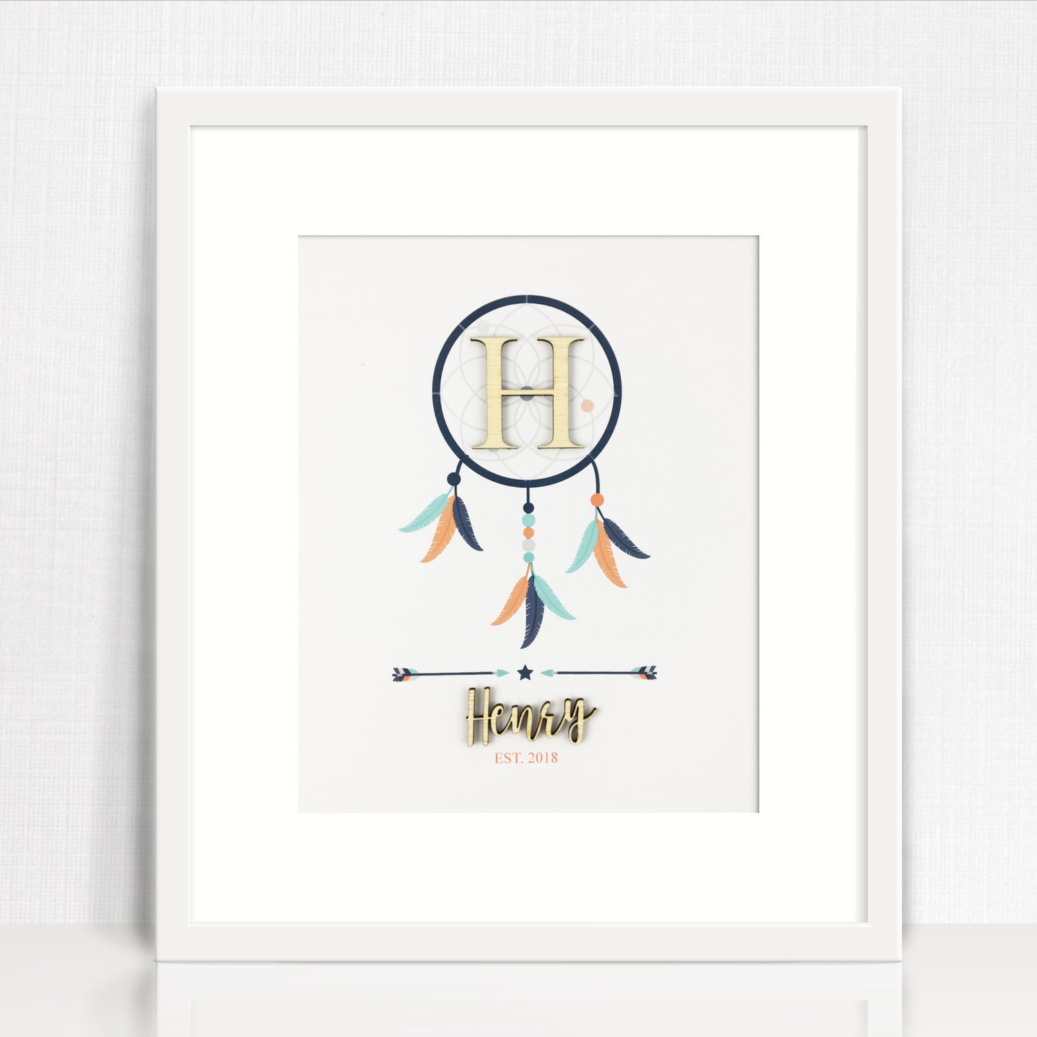 Bamboo (2 colour options) Dreamcatcher Name 3D Personalised Print