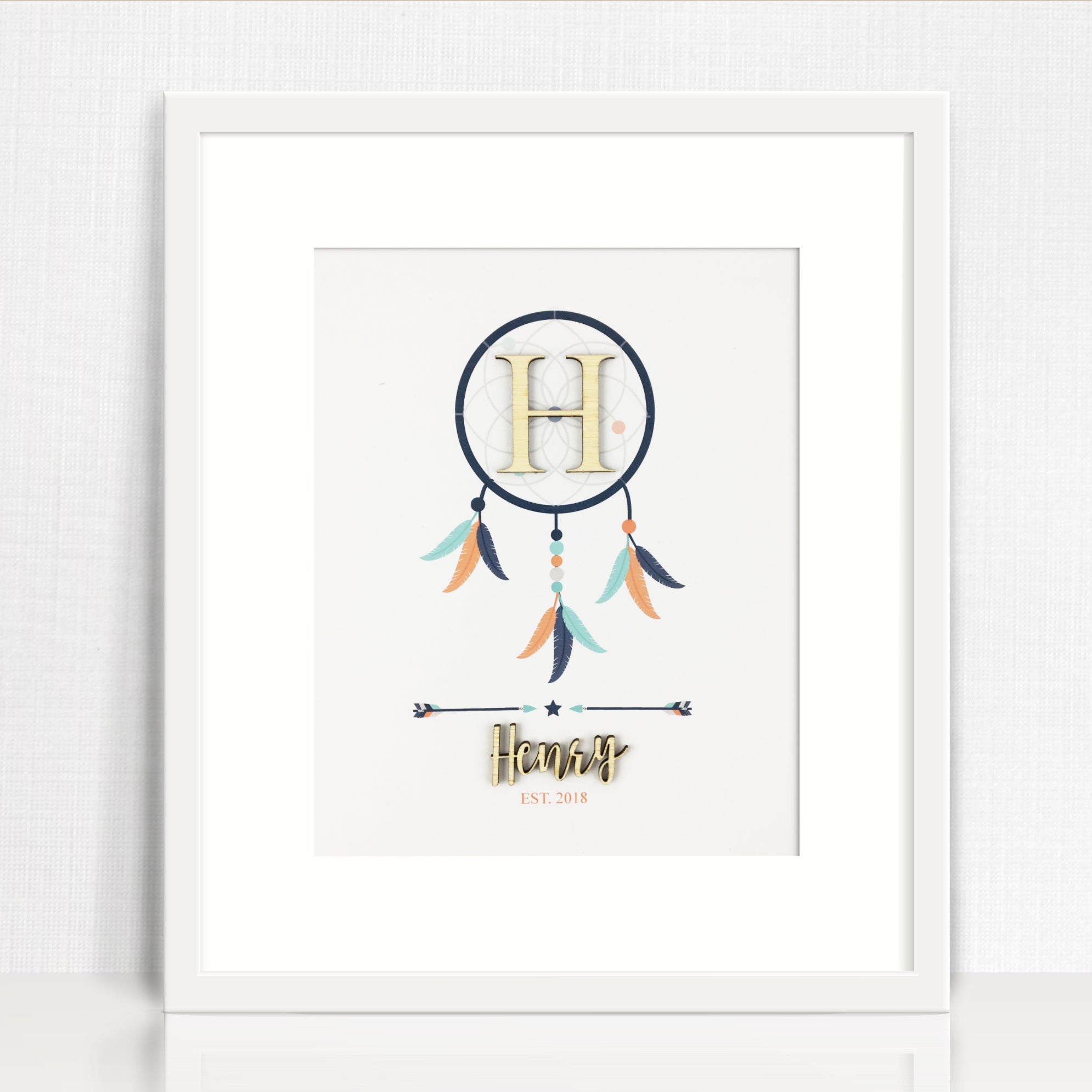 Bamboo (2 colour options) Dreamcatcher Name Print
