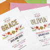 Bamboo (2 colour options) Vintage Floral Birth Print