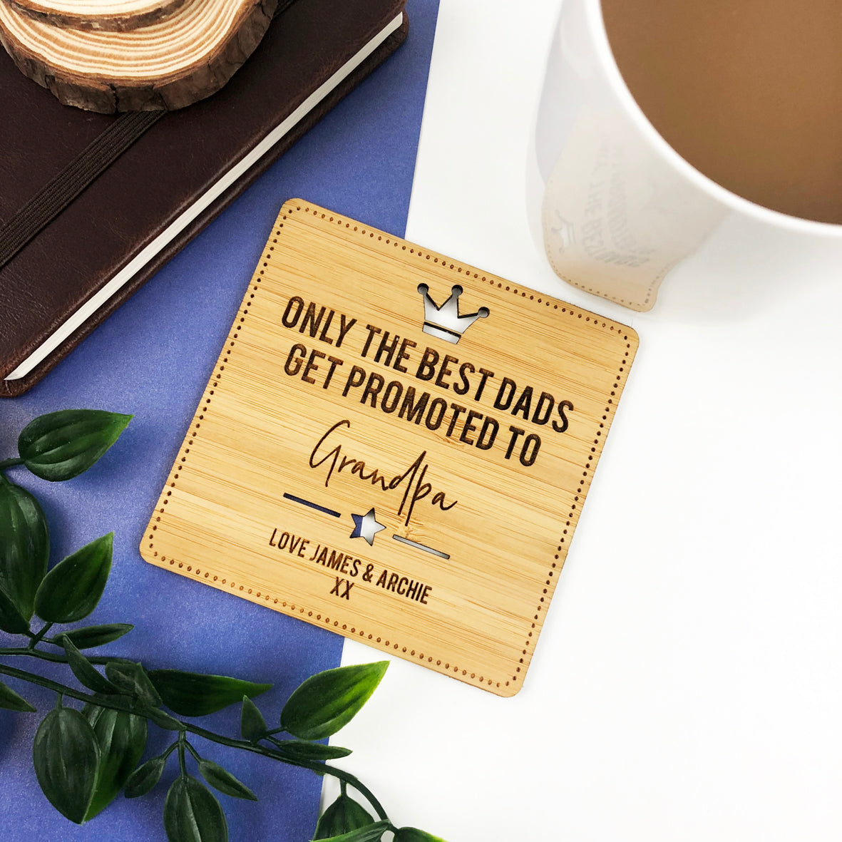 Best Dads Get Promoted Personalised Coaster