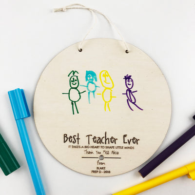 Kids Drawing Personalised Teacher Wall Hanging