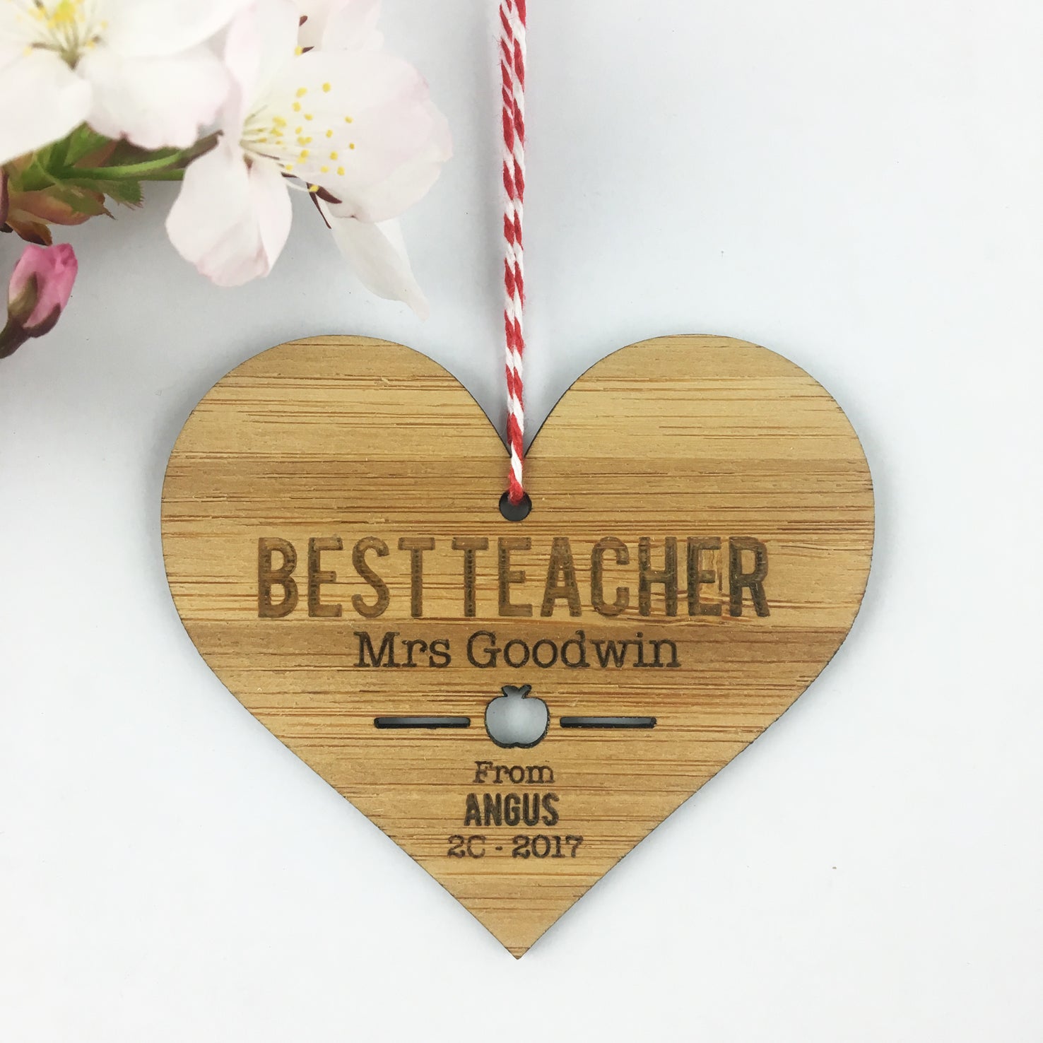 Best Teacher Heart Ornament