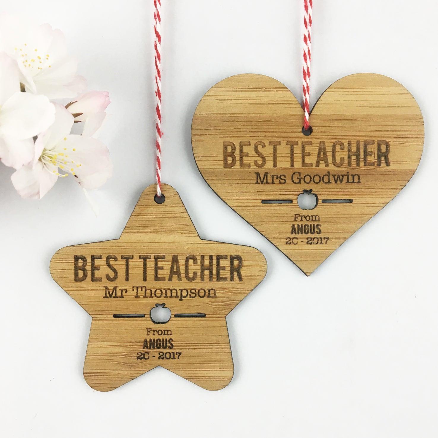 Best Teacher Heart Ornament