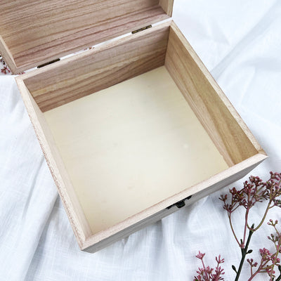 Engraved 3D Birth Details Square Keepsake Box (various designs)