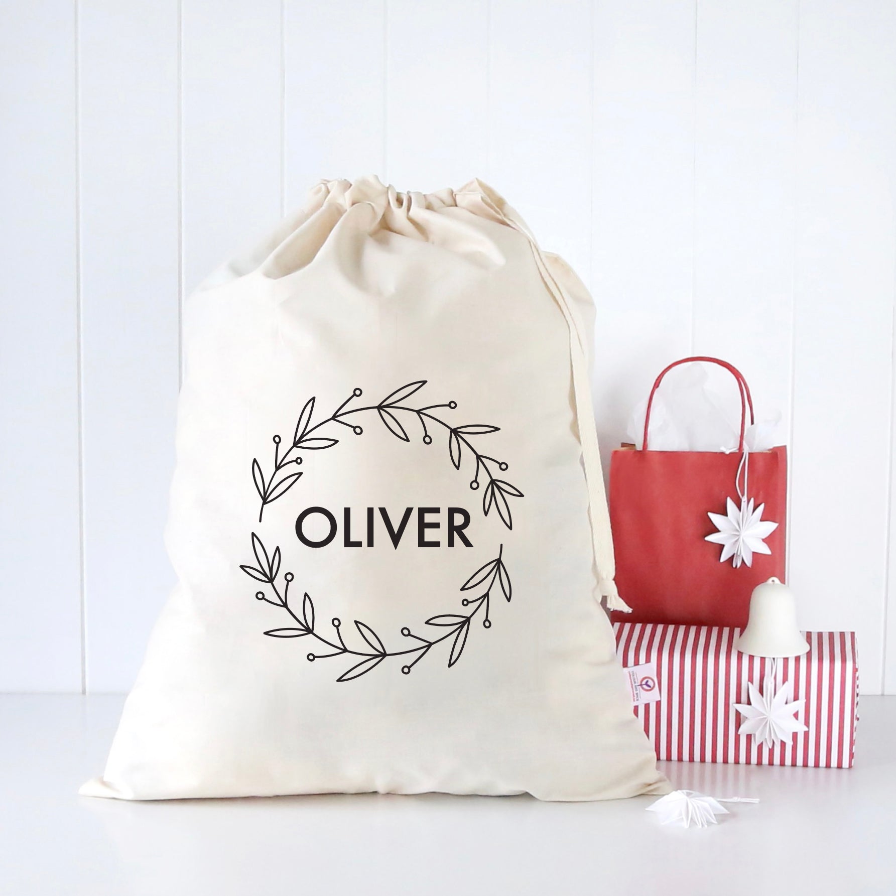 Black Wreath Santa Sack
