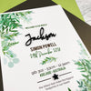 Black Acrylic Ferns Birth Print
