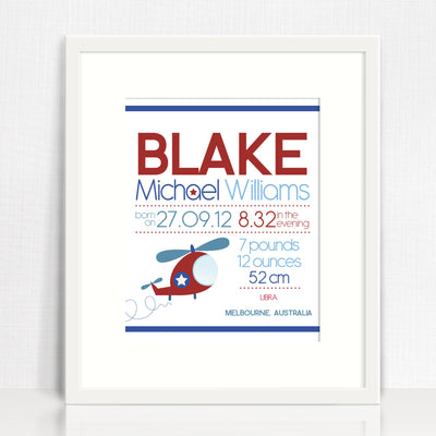 Blake Image Birth Chart Print