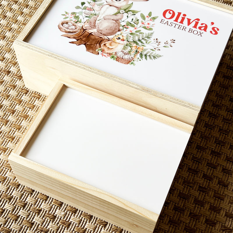 Personalised Woodlands Easter Hunt Keepsake Box