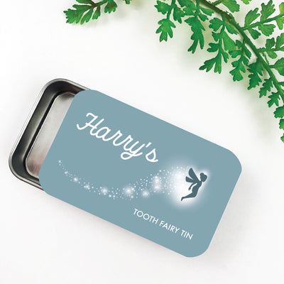 Duck Egg Blue Name Tooth Fairy Tin