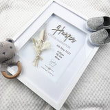 Bamboo (2 colour options) Dried Flower Bouquet 3D Personalised Birth Print