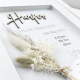 Bamboo (2 colour options) Dried Flower Bouquet 3D Personalised Birth Print