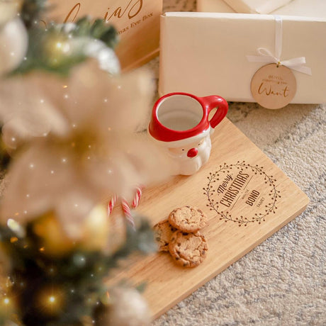 Personalised Merry Christmas Wreath Serving Board
