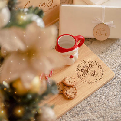 Personalised Merry Christmas Wreath Serving Board