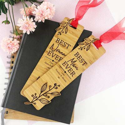 Flourish Personalised Ribbon Bamboo Bookmark