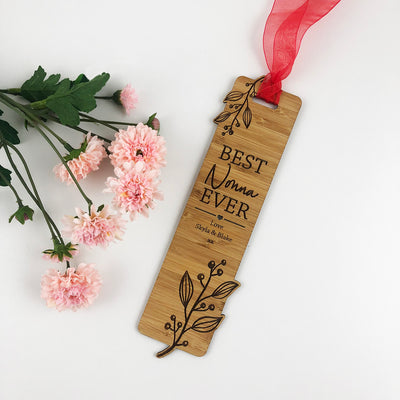 Flourish Personalised Ribbon Bamboo Bookmark