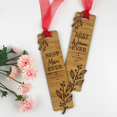 Flourish Personalised Ribbon Bamboo Bookmark