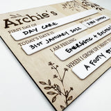 First Day Of Milestone Board - Botanicals (white)