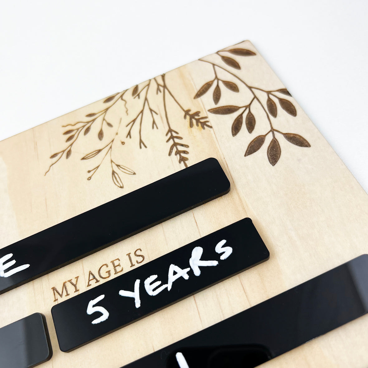 First Day Of Milestone Board - Botanicals (black)