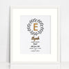 Botanical Wreath Bamboo (2 colour options) Birth Print