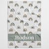 Boys Rainbow Personalised Blanket