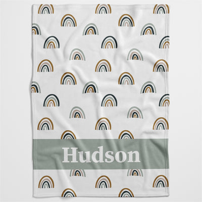 Boys Rainbow Personalised Blanket