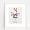 Bamboo (2 colour options) Bright Flowers Birth Print