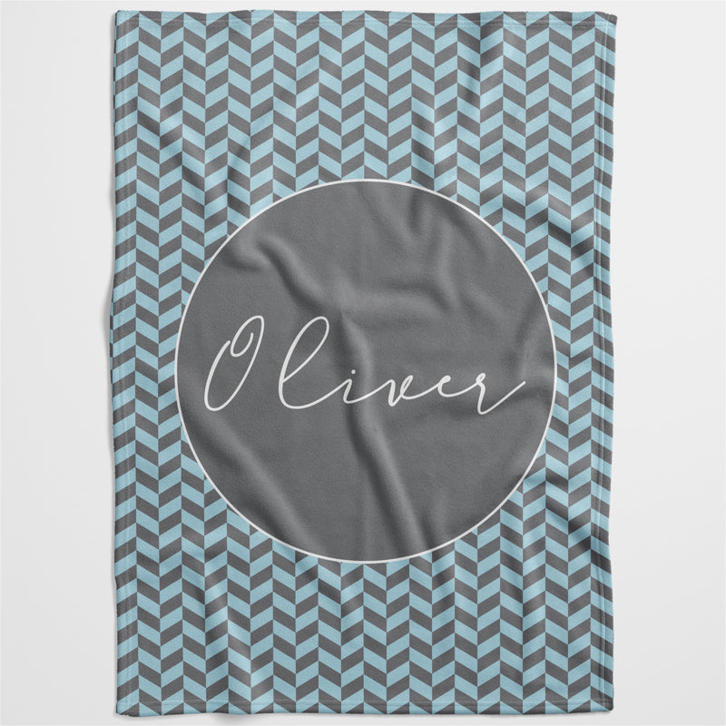 Chevron Name Personalised Blanket