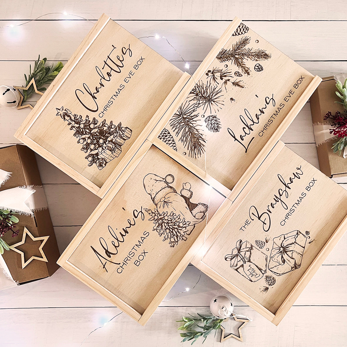 Personalised Christmas Santa Engraved Keepsake Box