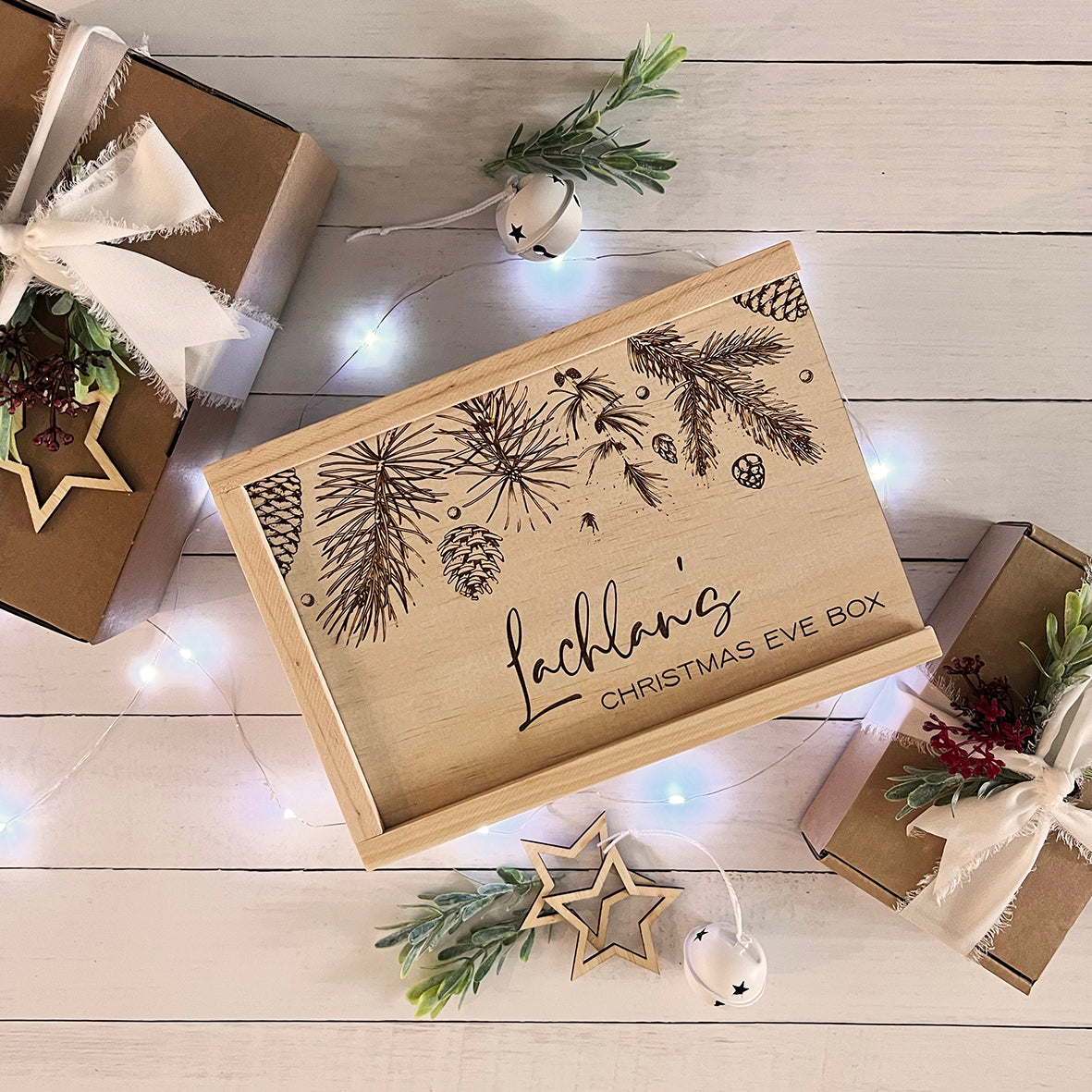 Personalised Christmas Nature Engraved Keepsake Box