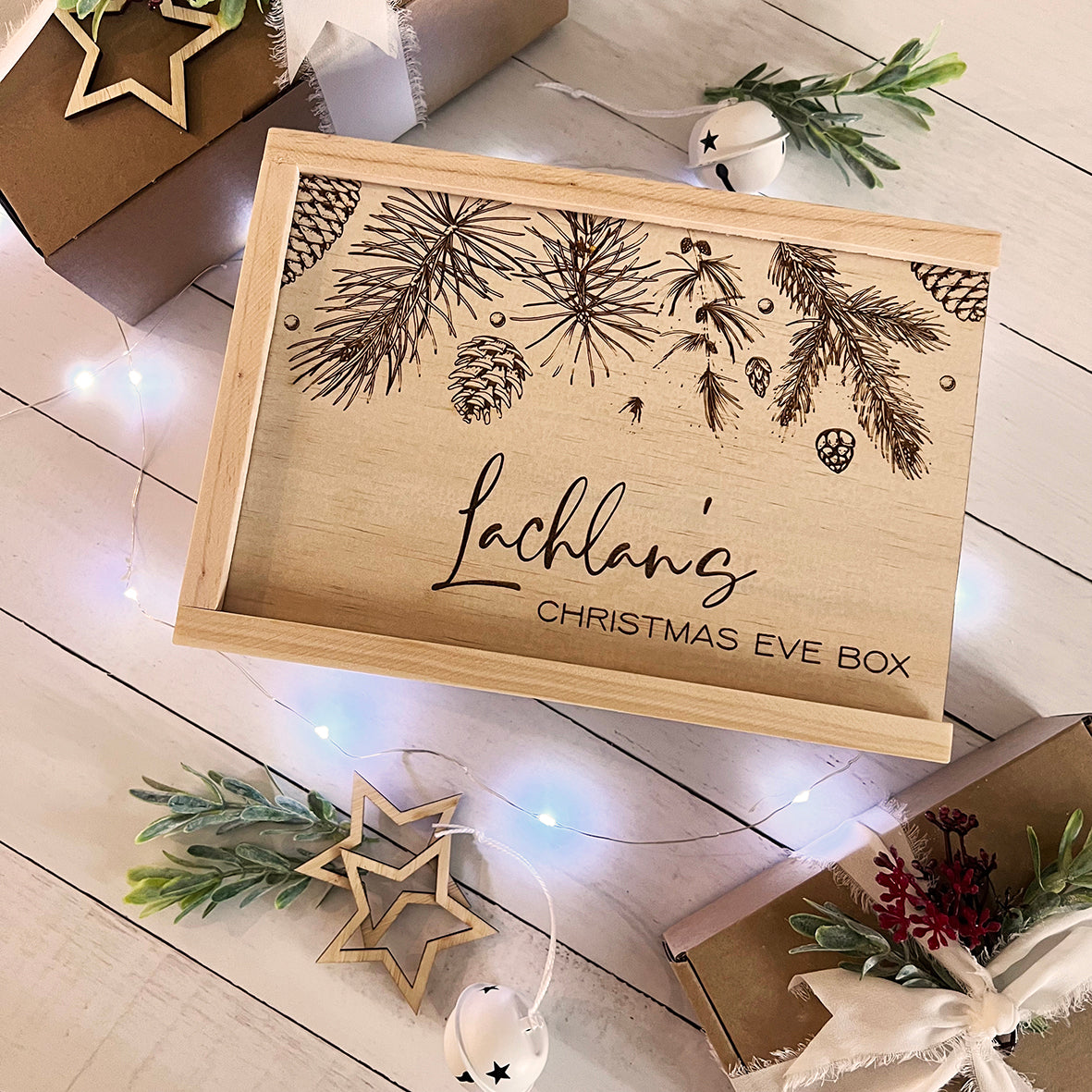Personalised Christmas Nature Engraved Keepsake Box