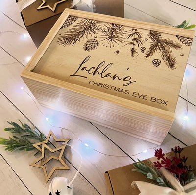 Personalised Christmas Nature Engraved Keepsake Box