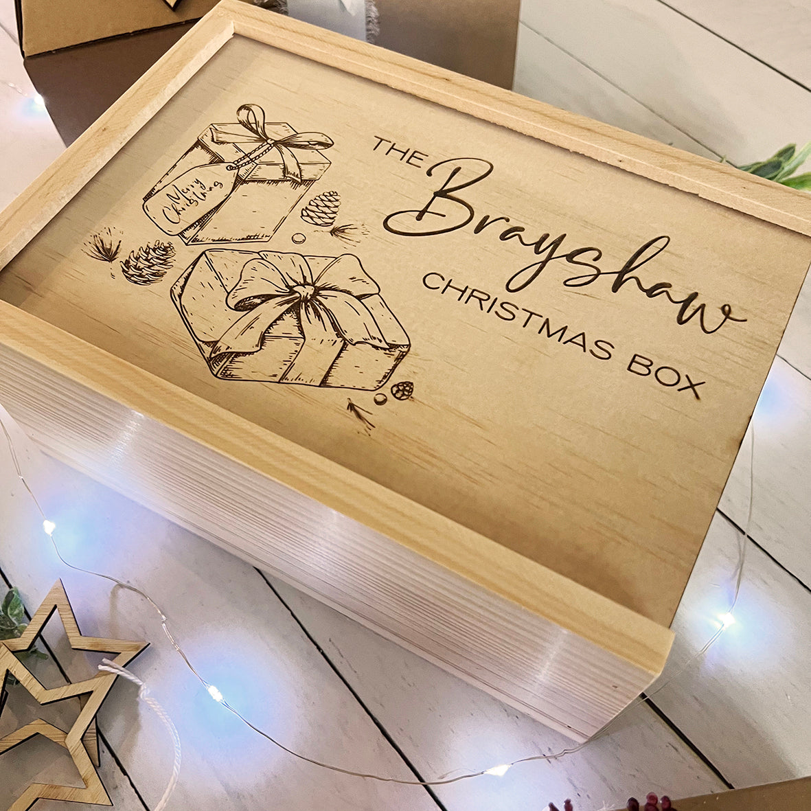 Personalised Christmas Presents Engraved Keepsake Box