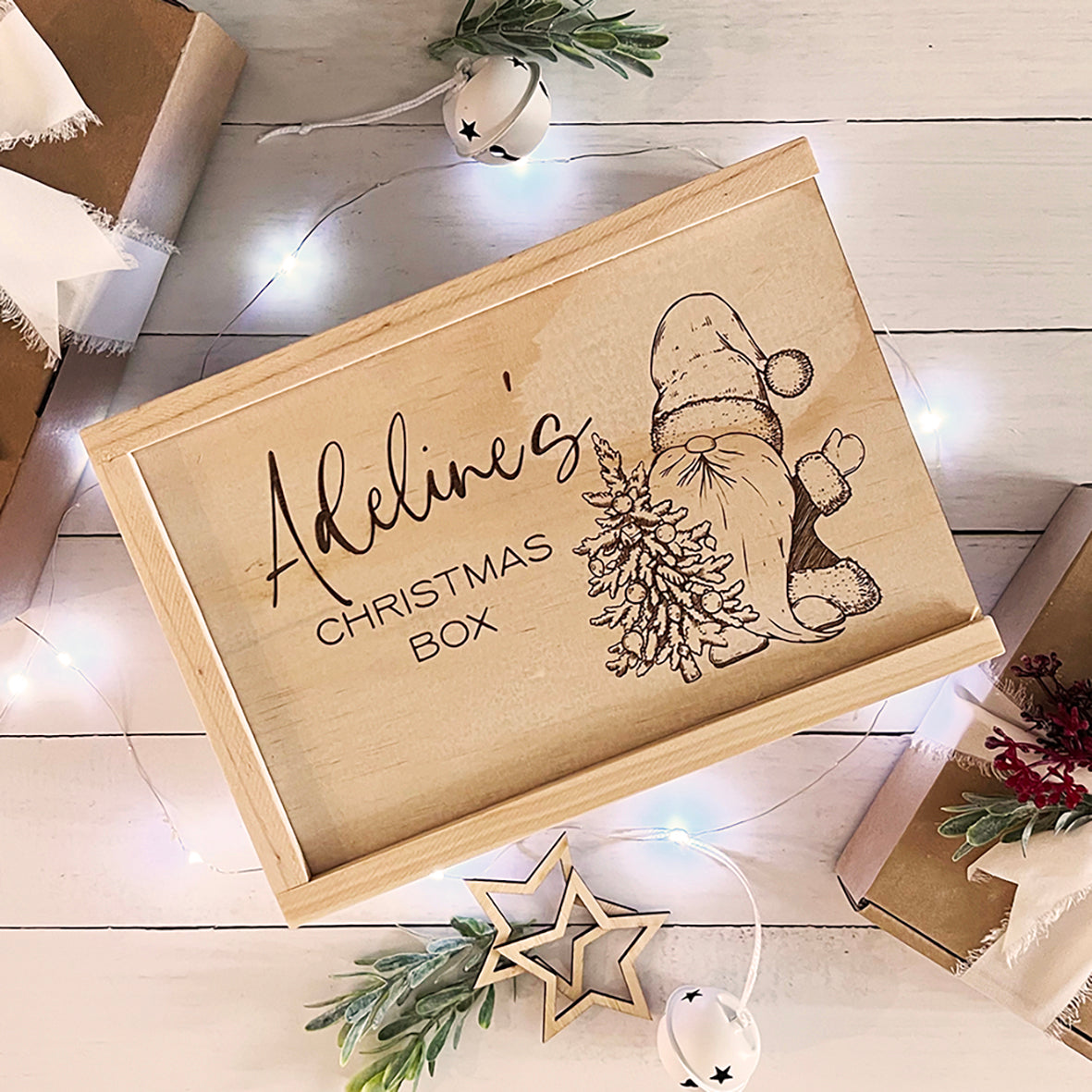 Personalised Christmas Santa Engraved Keepsake Box