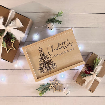 Personalised Christmas Tree Engraved Keepsake Box