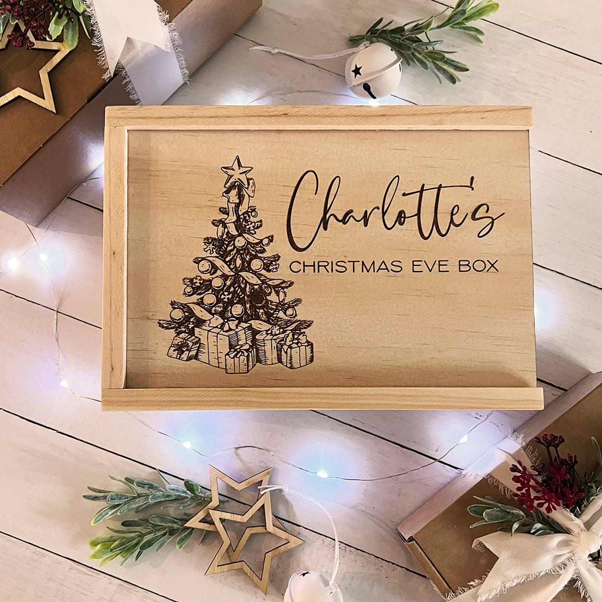 Personalised Christmas Tree Engraved Keepsake Box