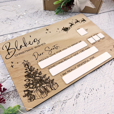 Personalised Reusable Christmas Wishes Wooden Board