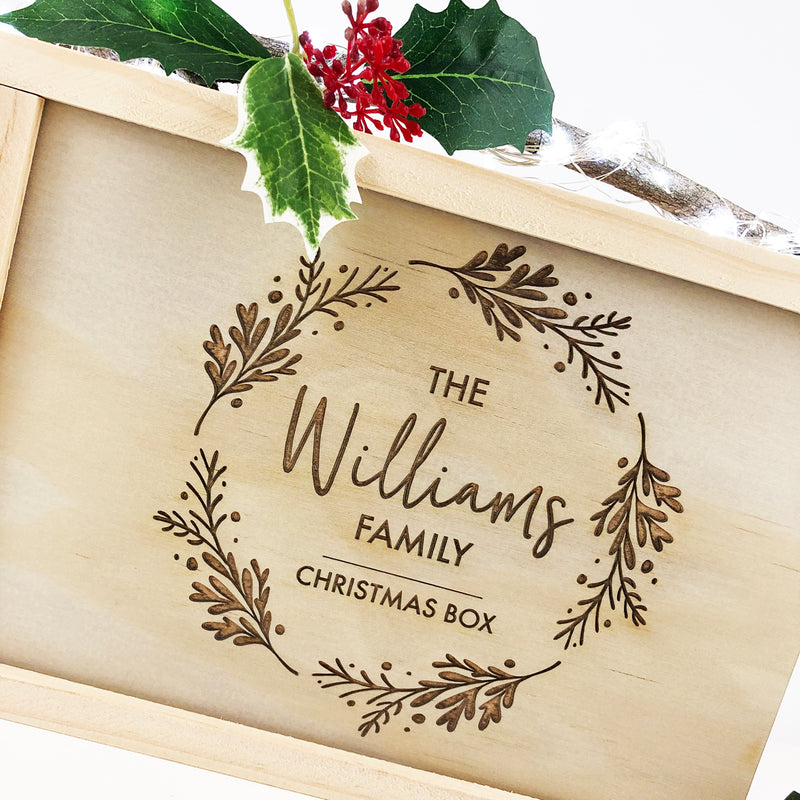 Personalised Wreath Christmas Box