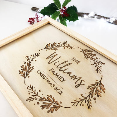 Personalised Wreath Christmas Box