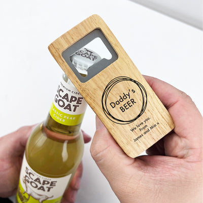 Circle Beverage Personalised Wooden Bottle Opener