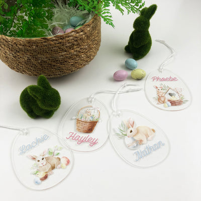 Watercolour Clear Acrylic Easter Name Decoration (4 designs)